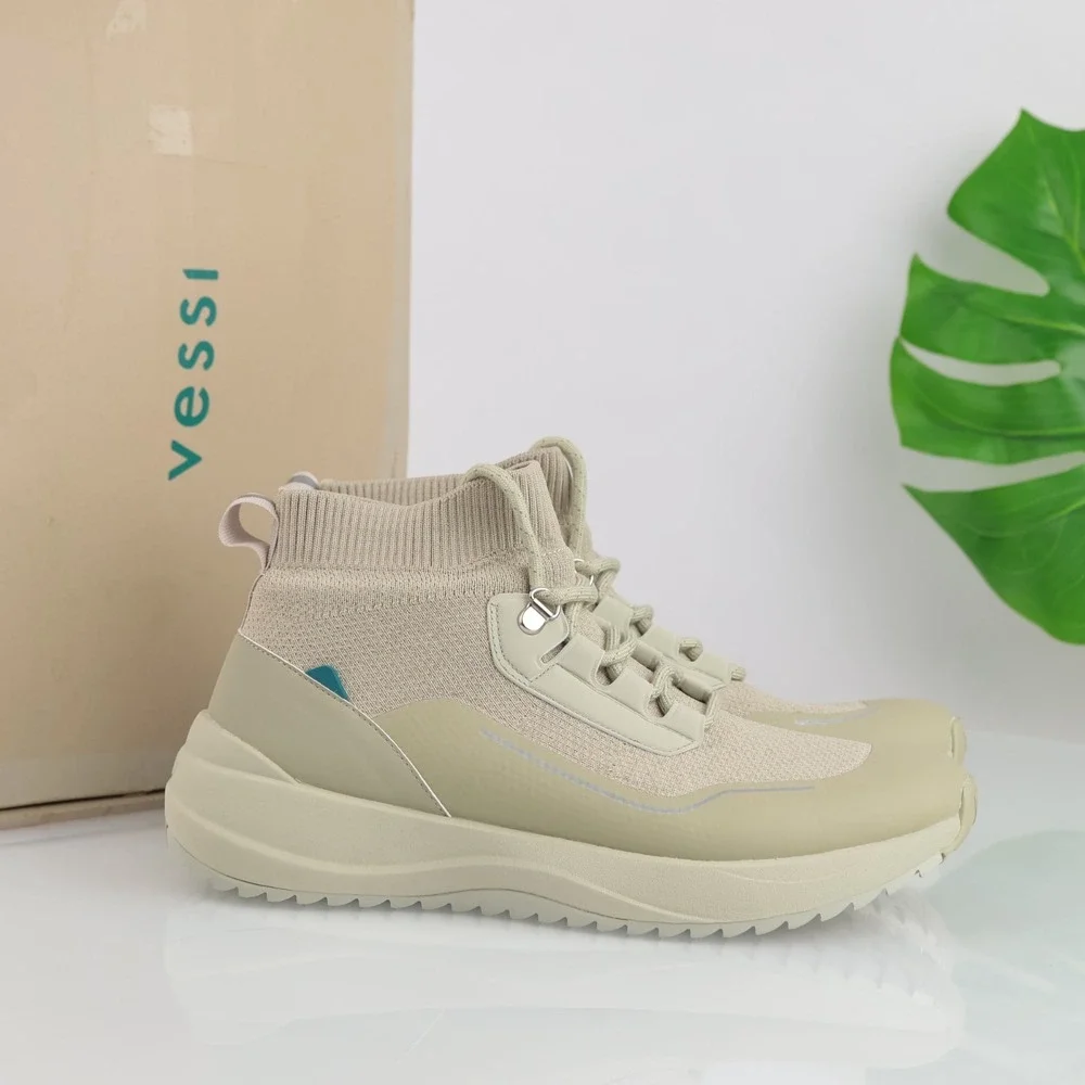 Vessi Women Cloudburst High Top Boot Sneaker Size 10 Waterproof Olive Green Shoe